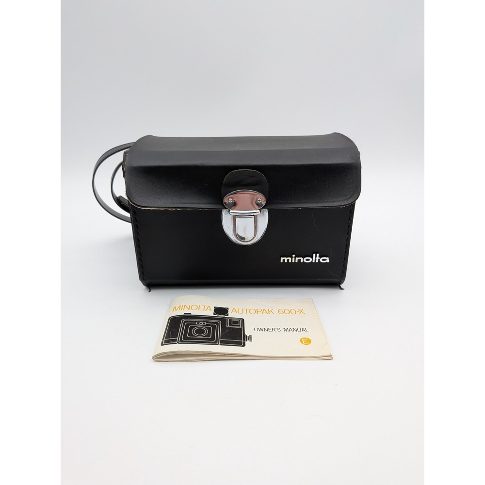 Minolta Autopak 600-X Owner's Manual & Case Only 1970's Vintage
